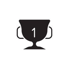 flat black glyph winner cup trophy icon. Logo element illustration. winner cup design. vector eps 10 . winner cup concept. Can be used in web and mobile .