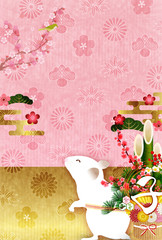 子　年賀状　和紙　背景