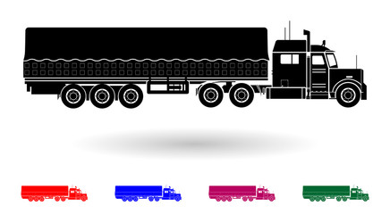 Detailed multi color transporting truck illustration