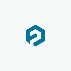 FP logo initial letter design template vector