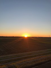 sunset over field