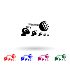 Web money and ants multi color icon. Simple glyph, flat vector of cryptocurrency icons for ui and ux, website or mobile application