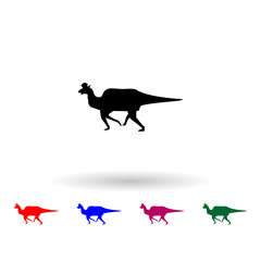 Lambeosaurus multi color icon. Simple glyph, flat vector of dinosaur icons for ui and ux, website or mobile application