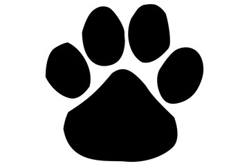 illustration of paw prints isolated on white 