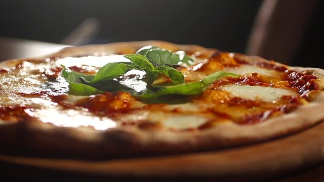 Italian pizza baking in the oven