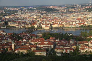 Naklejka na ściany i meble チェコ　プラハ モルダウ川のある風景