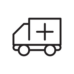 flat line ambulance icon. Logo element illustration. ambulance design. vector eps 10 . ambulance  concept. Can be used in web and mobile . trendy simple style. thickness can be adjusted