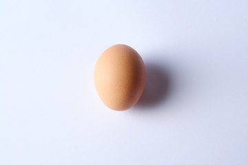 The eggs on the white background