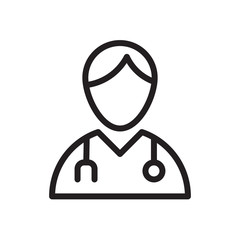 flat line doctor avatar icon. Logo element illustration. doctor avatar design. vector eps 10 . doctor avatar concept. Can be used in web and mobile . trendy simple style. thickness can be adjusted