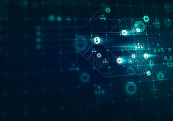 Cloud connection and networking . Mixed media