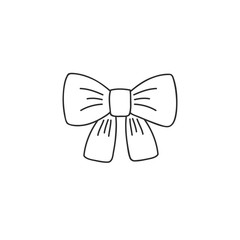 Fototapeta premium Bow. Vector linear drawing. Bow icon