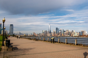 liberty state park New Jersey with a view of the Manhattan Skyline, New York