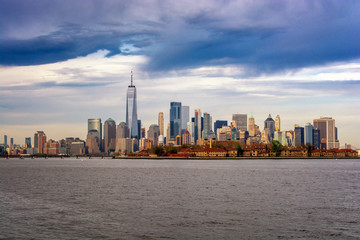 Manhattan New York skyline from Liberty State Park New Jersy