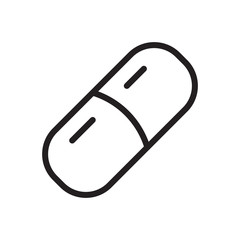 flat line capsule medical icon. Logo element illustration. capsule medical design. vector eps 10 . capsule medical concept. Can be used in web and mobile . trendy simple style. thickness can be adjust