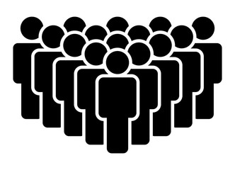 Crowd of people, big team or audience flat vector icon for apps and websites