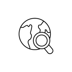Magnifier icon. Simple line, outline vector of globe icons for ui and ux, website or mobile application