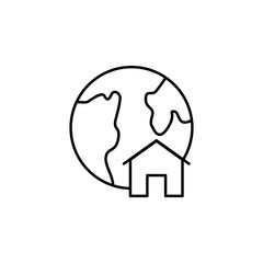 House icon. Simple line, outline vector of globe icons for ui and ux, website or mobile application