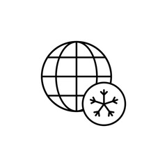 Snowflake icon. Simple line, outline vector of globe icons for ui and ux, website or mobile application