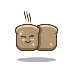 Bread Mascot Cartoon design vector with expressions