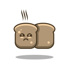 Bread Mascot Cartoon design vector with expressions