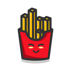 French fries Mascot Cartoon design vector with expressions