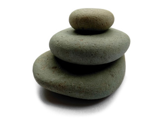 pile of stones isolated on white background. zen stone for spa background. three zen stones isolated on white background.