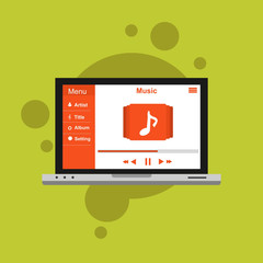 Music design. Online concept. Media illustration