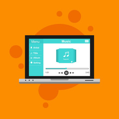 Music design. Online concept. Media illustration