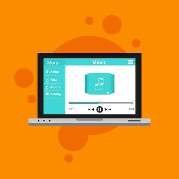 Music design. Online concept. Media illustration
