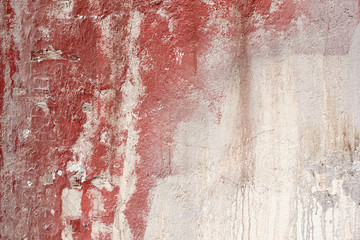Verwitterte rötliche Wand, Detail