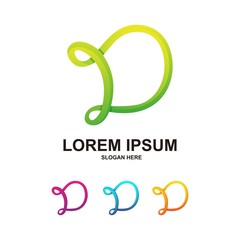 Fototapeta premium colorful letter d logo design