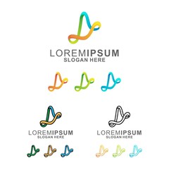 colorful letter a logo design bundle