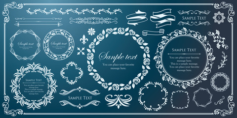 装飾デザイン　美しい額　フレームデザイン　テンプレート　アンティーク　ビンテージ　ラグジュアリー