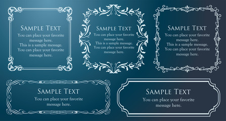 装飾デザイン　美しい額　フレームデザイン　テンプレート　アンティーク　ビンテージ　ラグジュアリー