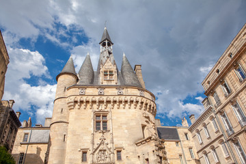 Fototapeta na wymiar Famous Porte Cailhau in Bordeaux city 