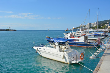 Crimea. Yalta. Yachts at the pier