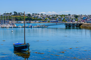 Obraz premium Landscape with boats in Camaret-sur-Mer . Finister. Brittany. France