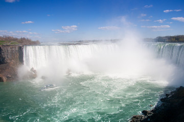 Horseshoe Fall, Niagara Falls, Ontario, Canada on clear sunny day