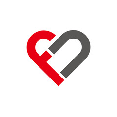 CF Heart Initials Logo