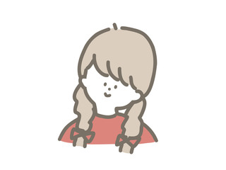 レトロな女の子　バストアップ