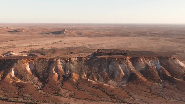 Aerial: Footage of Coober Pedy Breakaways. Tourism South Australia. Outback roadtrip.