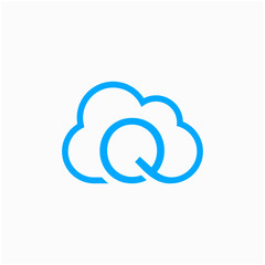 Initial Letter Q with Cloud concept.