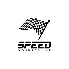 Race flag icon, simple design illustration vector template download