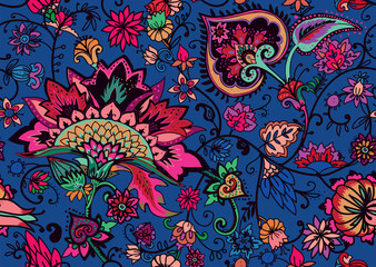 Seamless floral background paisley for textiles, wallpaper