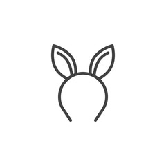 Fototapeta na wymiar Bunny ear, sex toy line icon. linear style sign for mobile concept and web design. Rabbit ears outline vector icon. Symbol, logo illustration. Vector graphics