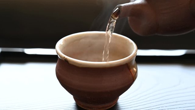 Japanese tea and tea pot and cup.