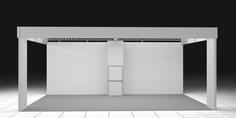 Trade exhibition stand. 3D rendered illustration.