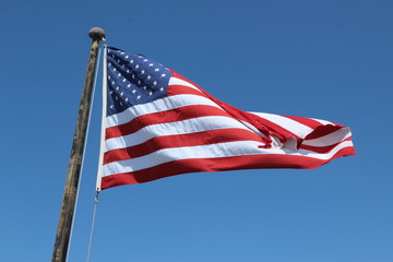 american flag in the wind