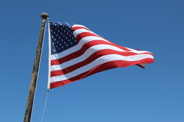 american flag in the wind