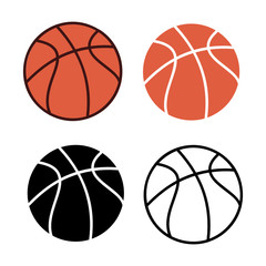 Obraz premium Set of basketball vector illustration.